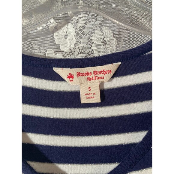 Brooks Brothers Red Fleece Dress Blue & White Stripe Old Money Preppy Size Small - Picture 3 of 4